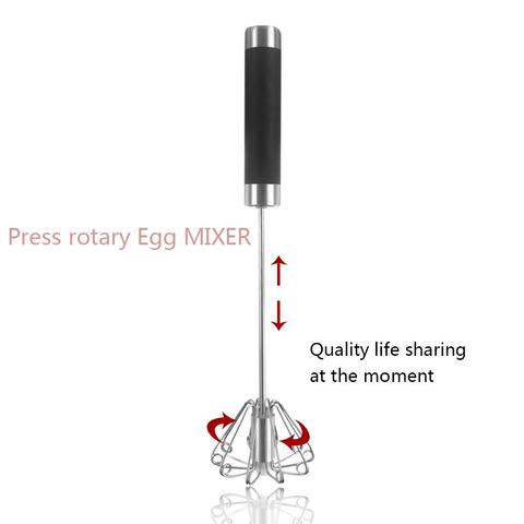 Stainless Steel Manual Egg Beater and Mixer Tool