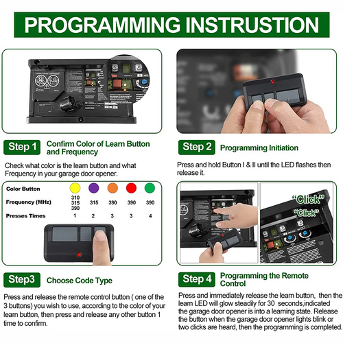 2 For Chamberlain LiftMaster Garage Door Opener Remote 893LM 953EV-P2 Learn
