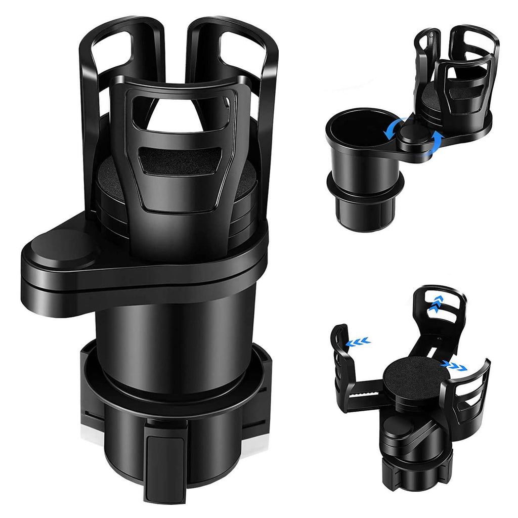 Car Cup Holder Extender - Rotating Double Cup Holder