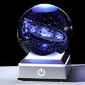Creative 3D Laser Engraved Saturn & Sun Crystal Ball Lamp