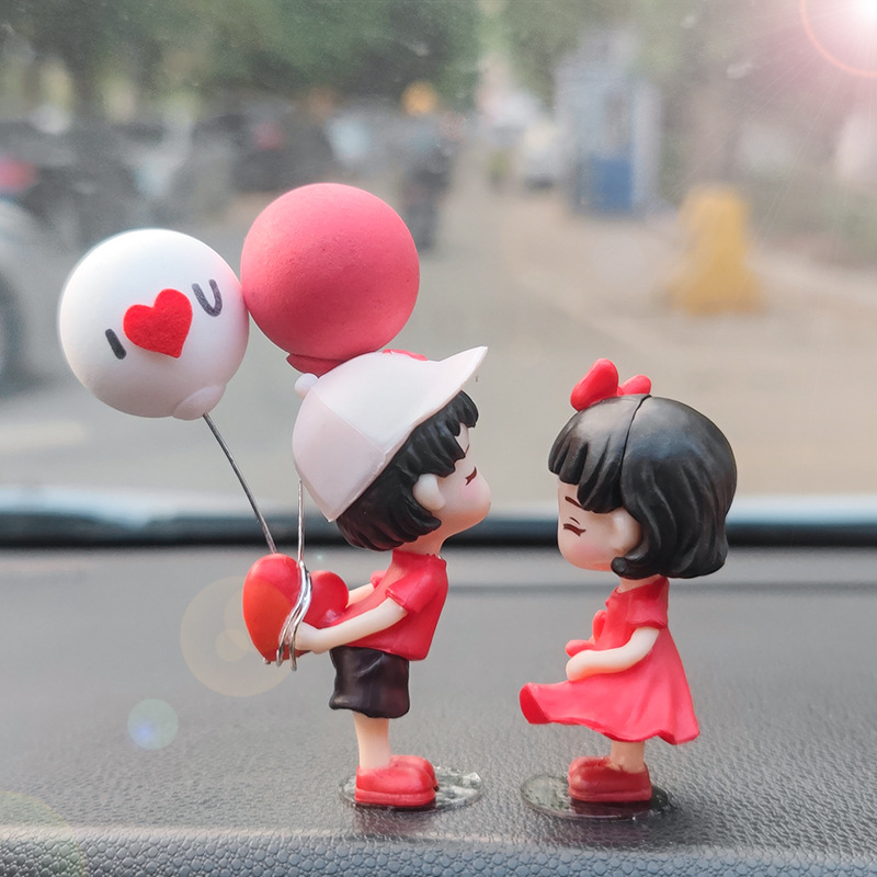 Couples Car Ornaments - Resin Dashboard Figurine for Car Decor