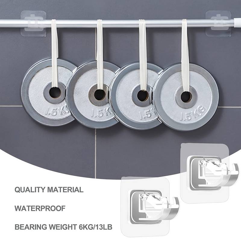 8pcs Self-Adhesive Curtain Rod Holder Hooks