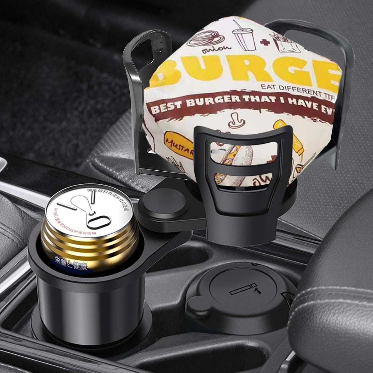 Car Cup Holder Extender - Rotating Double Cup Holder