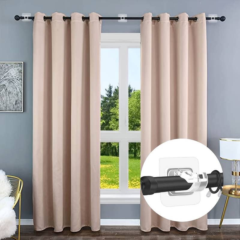 8pcs Self-Adhesive Curtain Rod Holder Hooks