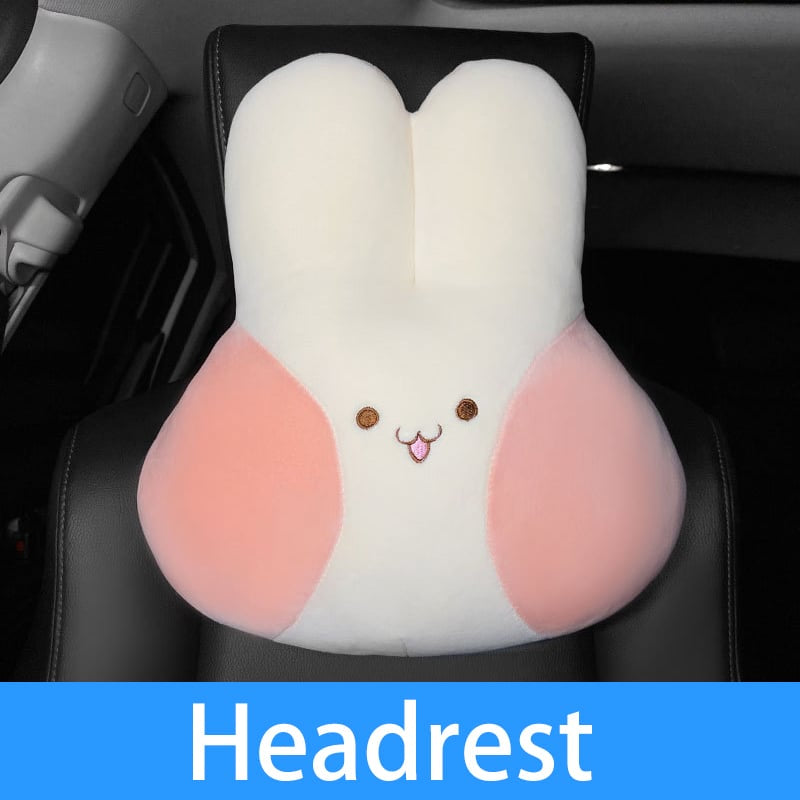 Cartoon Rabbit Headrest Pillow for Car Interior