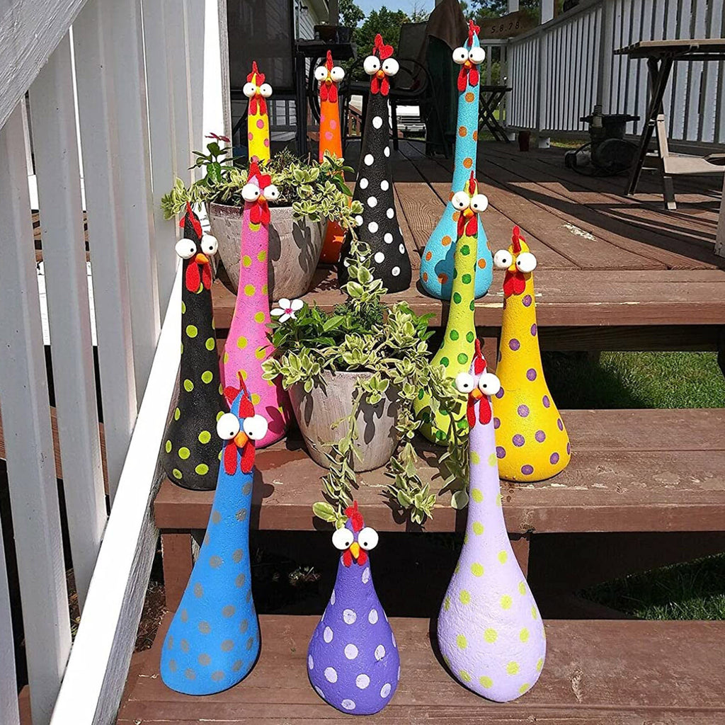 Long Neck Chicken Ornaments for Garden Decoration