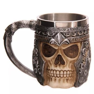 3D Skull Mug - Stainless Steel Gothic Coffee Cup