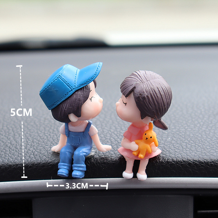Couples Car Ornaments - Resin Dashboard Figurine for Car Decor