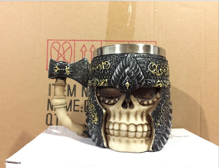 3D Skull Mug - Stainless Steel Gothic Coffee Cup