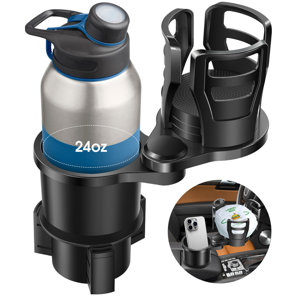 Car Cup Holder Extender - Rotating Double Cup Holder
