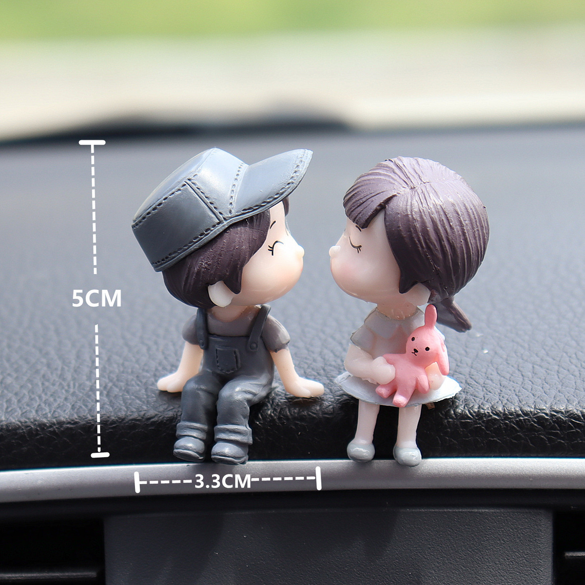 Couples Car Ornaments - Resin Dashboard Figurine for Car Decor