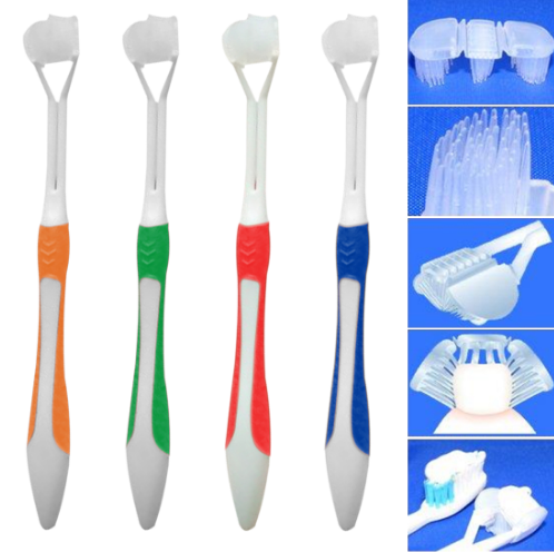 Triple-Head Toothbrush for Adults and Kids