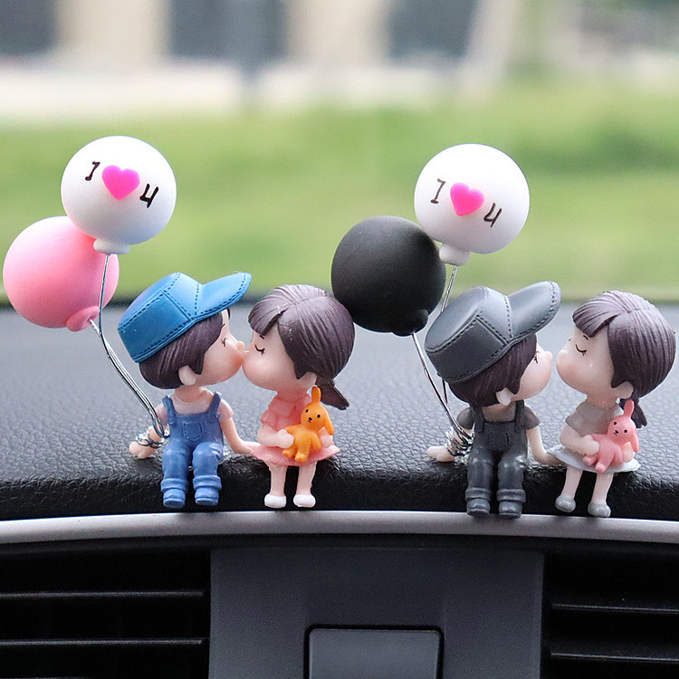Couples Car Ornaments - Resin Dashboard Figurine for Car Decor