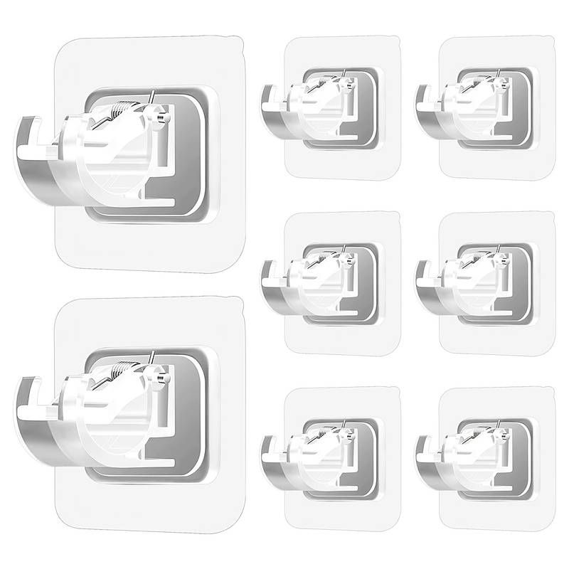 8pcs Self-Adhesive Curtain Rod Holder Hooks