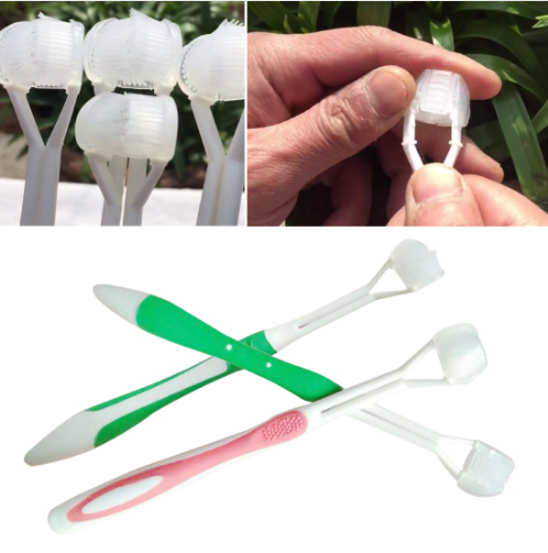 Triple-Head Toothbrush for Adults and Kids