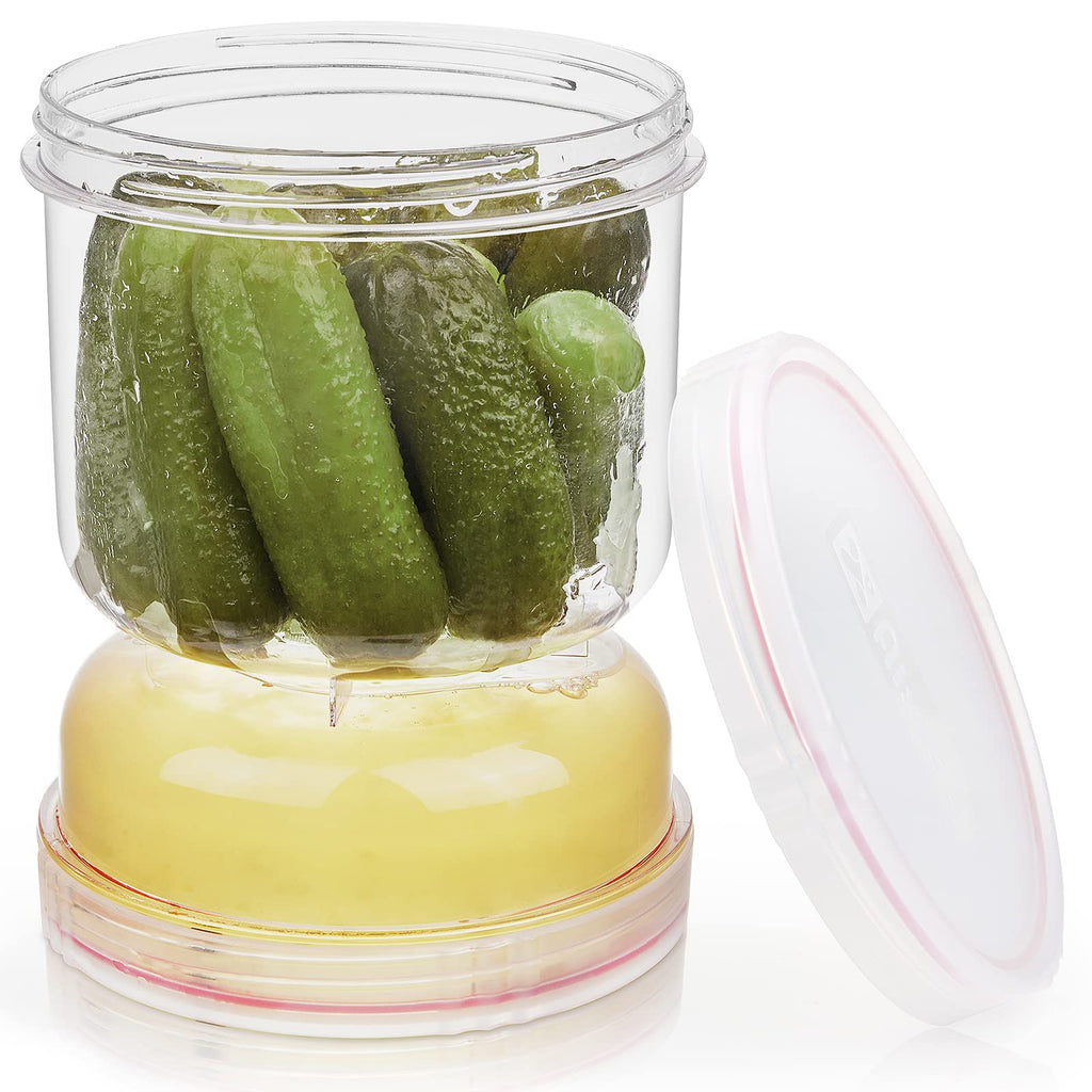 AIxibu Pickle Jar with Strainer Flip40oz Pickle Flip Jar With Double Leak ProofFood Storage Container of Pickles(1PCS)