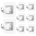 8pcs Self-Adhesive Curtain Rod Holder Hooks