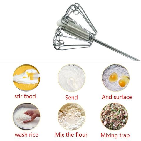 Stainless Steel Manual Egg Beater and Mixer Tool