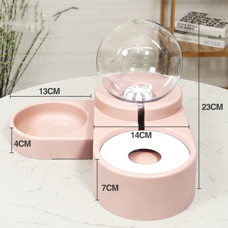 Automatic Pet Dog Cat Feeder with Fountain 1.8L Bowl