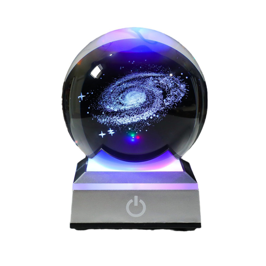 Creative 3D Laser Engraved Saturn & Sun Crystal Ball Lamp