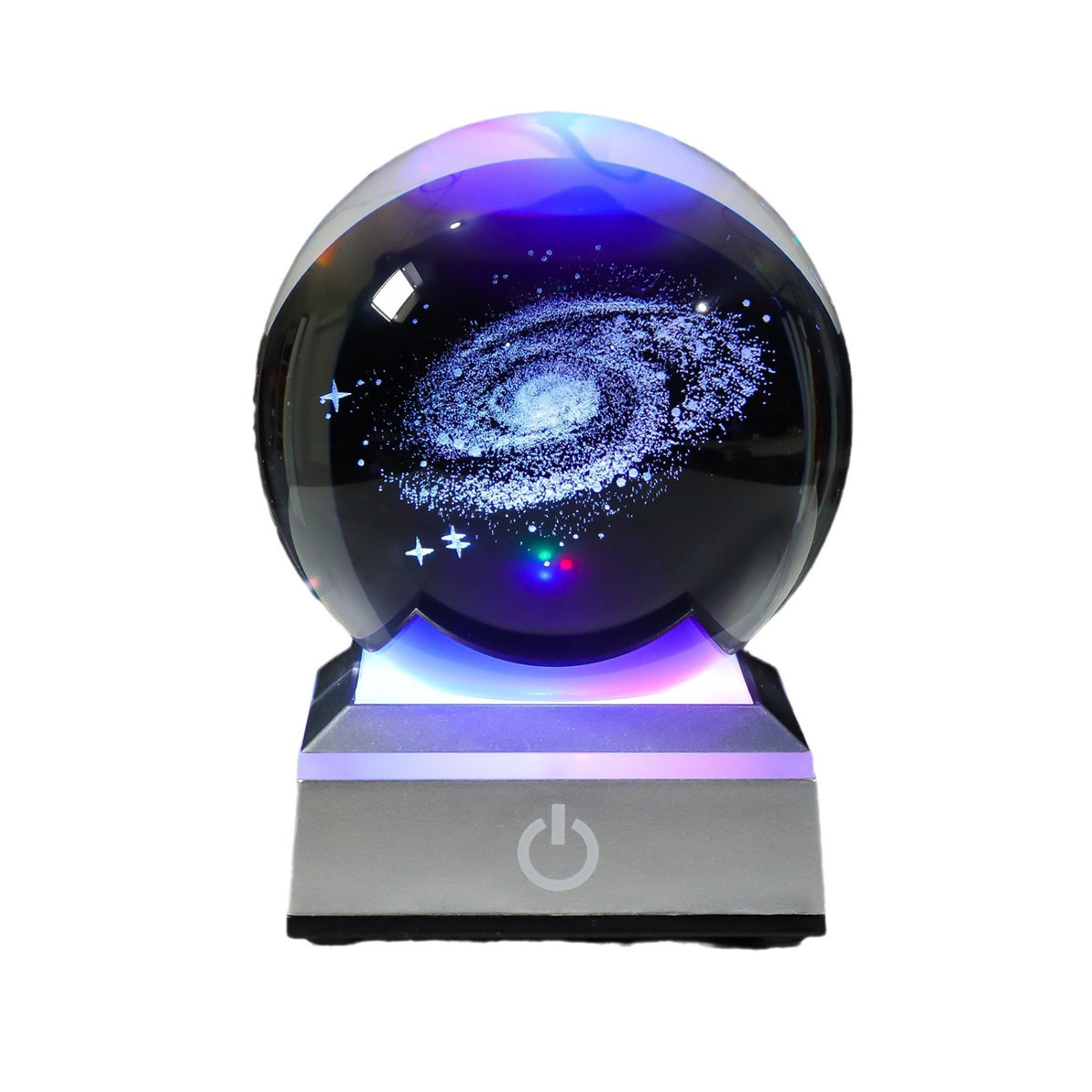 Creative 3D Laser Engraved Saturn & Sun Crystal Ball Lamp