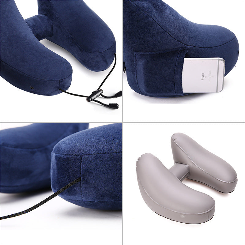 Inflatable U-shaped Travel Neck Pillow